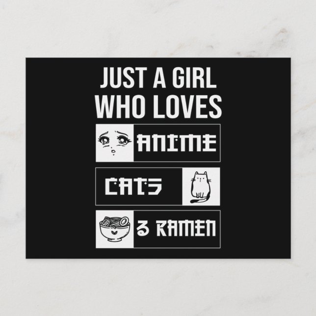 Perfect Gift Anime, Cats & Ramen Postkarte (Vorderseite)