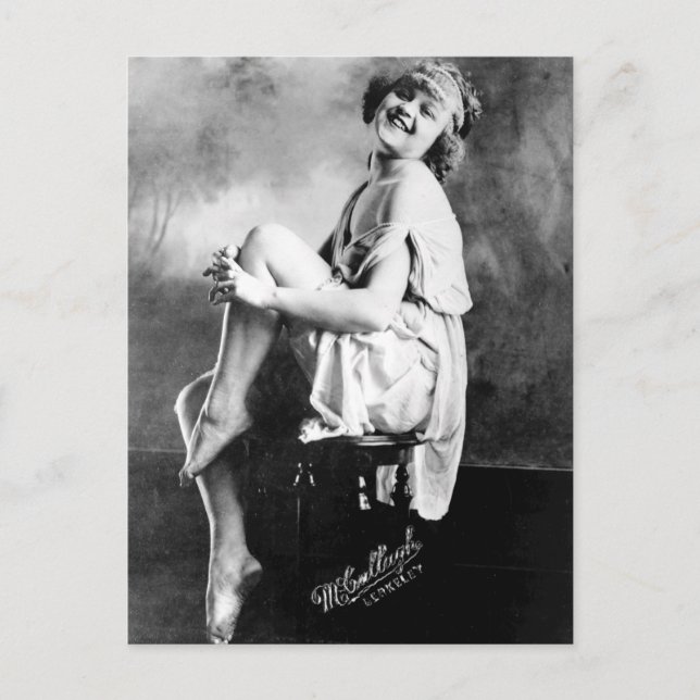 Perfect Girl Vintag Glamour Foto 1909 Postkarte (Vorderseite)