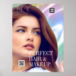 PERFECT HAIR & MAKEUP Mädchen-Frisörsalon-Logo QR- Poster