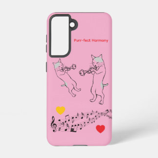 Perfect Harmony Cats & Trombone Galaxy Case – Pink Samsung Galaxy Hülle