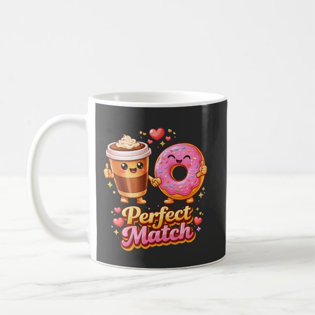 Perfect Match Coffee and Donut Cute Food Kaffeetasse (Links)
