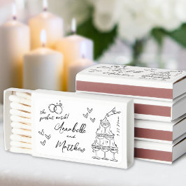 Perfect Match Hand Drawn Wedding Matchbox Favorite