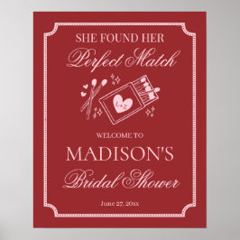 Perfect Match Made in Heaven Bridal Shower Welcome Poster