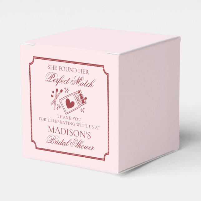Perfect Match Matchbox Bridal Shower Dessert Geschenkschachtel (Vorderseite)
