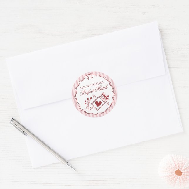 Perfect Match Matchbox Bridal Shower Envelope Seal Runder Aufkleber (Umschlag)
