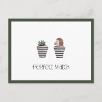 Perfect Match | Niedliche Igel- und Kaktus-Liebe