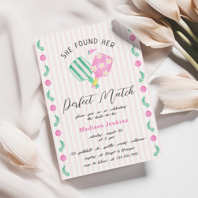 Perfect Match Pickleball-Brautparty Einladung (Von Creator hochgeladen)