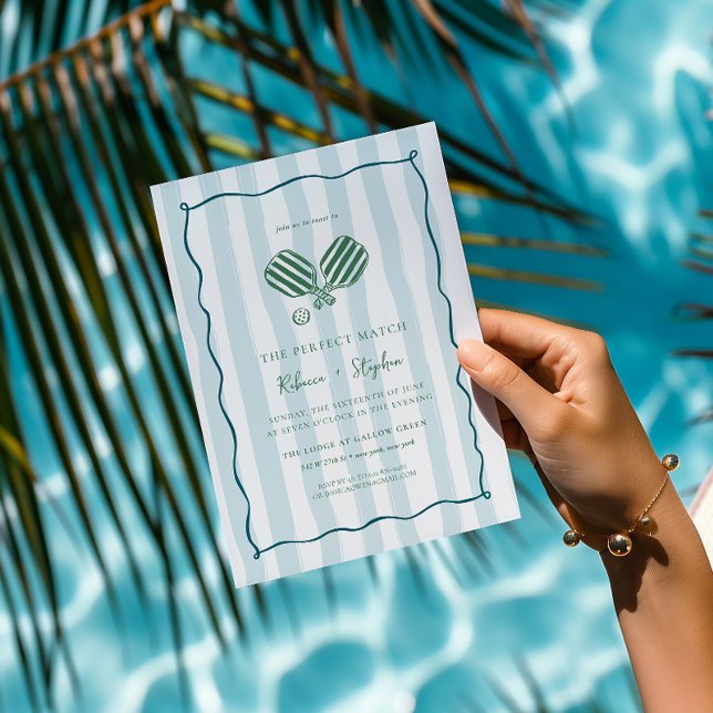 Perfect Match | Pickleball Country Club Verlobung Einladung (Von Creator hochgeladen)