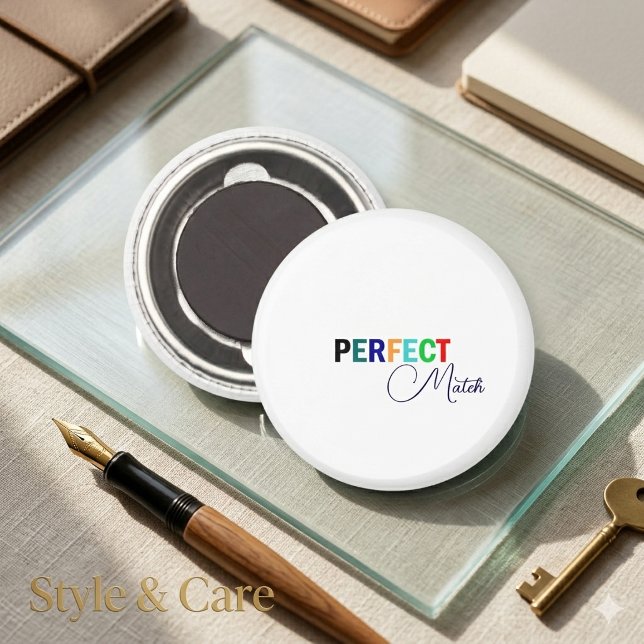 Perfect Match Stylish Magnet (Perfect Match Stylish Script Magnet Elegant Design)