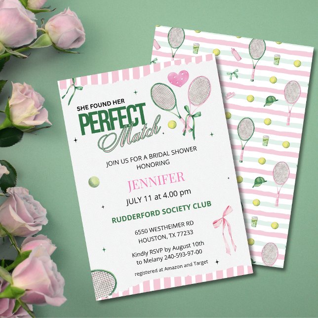 Perfect Match Tennis Bridal Shower Invitation  Einladung (Von Creator hochgeladen)