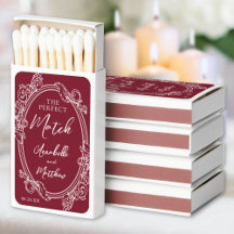 Perfect Match Vintage Drawn Red Wedding Favor