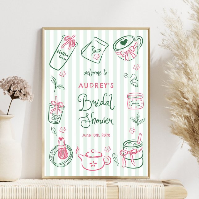 Perfect Matcha Bridal Shower Green Welcome Sign Poster (Von Creator hochgeladen)
