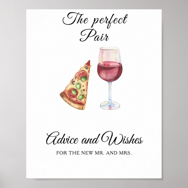 Perfect pair bridal shower - Wishes for Newlyweds Poster (Vorne)