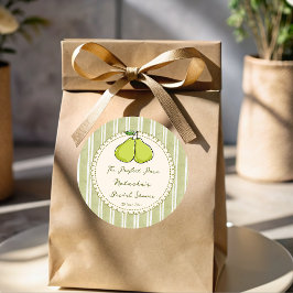 Perfect pair sage green pear bridal shower favor runder aufkleber