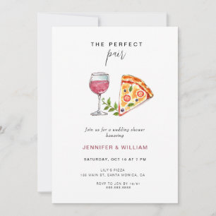Perfect Pair Wine Pizza Couple's Dusche Einladung
