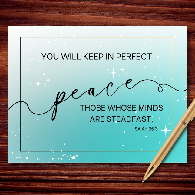 Perfect Peace Isaiah 26 3 Scripture Faith Postkarte (Von Creator hochgeladen)