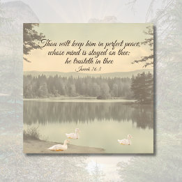 Perfect Peace Isaiah 26:3 Vintage Lake Scene Leinwanddruck