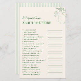 Perfect Pear 20 Fragen zum Bride Game