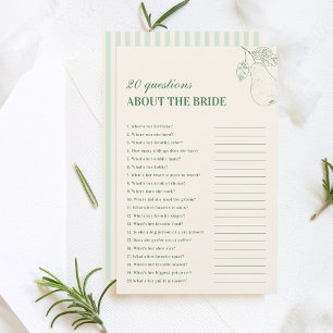 Perfect Pear 20 Fragen zum Bride Game