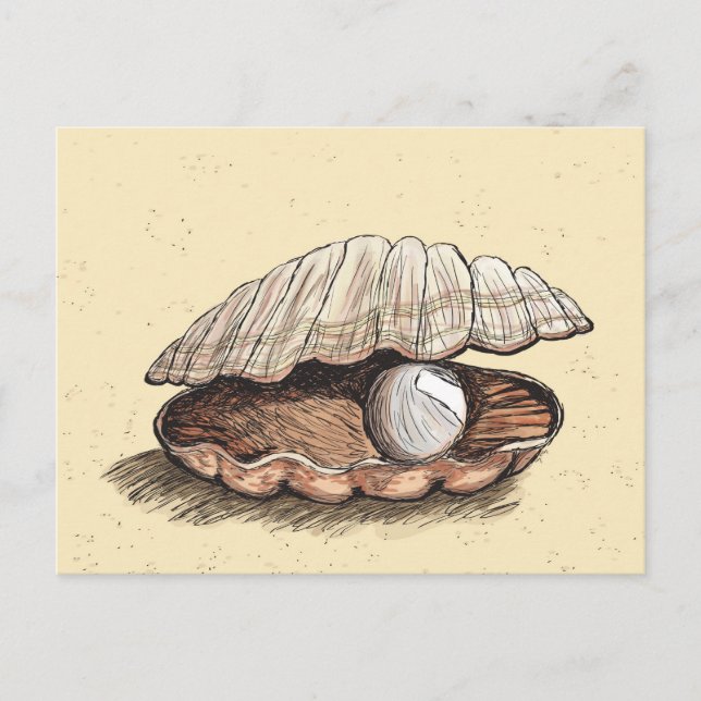 Perfect Pearl Seashell Postkarte (Vorderseite)