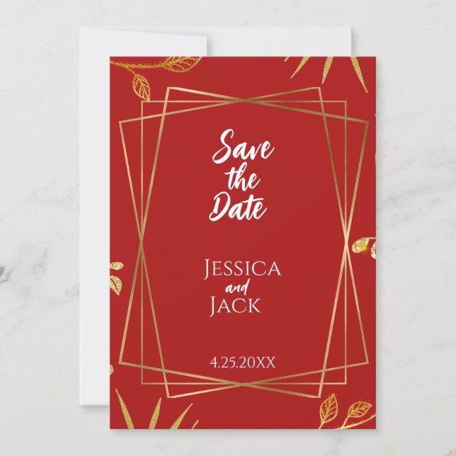 Perfect Red Save the Date Wedding Einladung (Vorderseite)