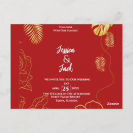 Perfect Red Save the Date Wedding Postcard Postkarte
