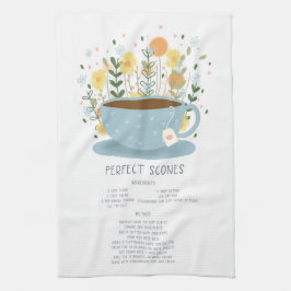 Perfect Scones Tea Towel Recipe Kitchen Wall Art Geschirrtuch