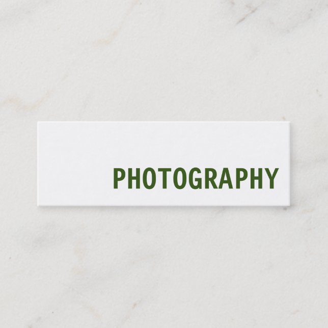 Perfect Slim Grey White Green Fotografy Artist Mini Visitenkarte (Vorderseite)