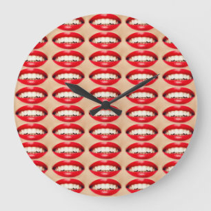 Perfect Smile Femme Fatale Pop Art Große Wanduhr