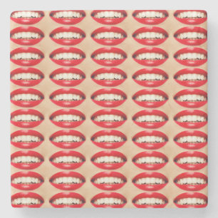 Perfect Smile Femme Fatale Pop Art Steinuntersetzer