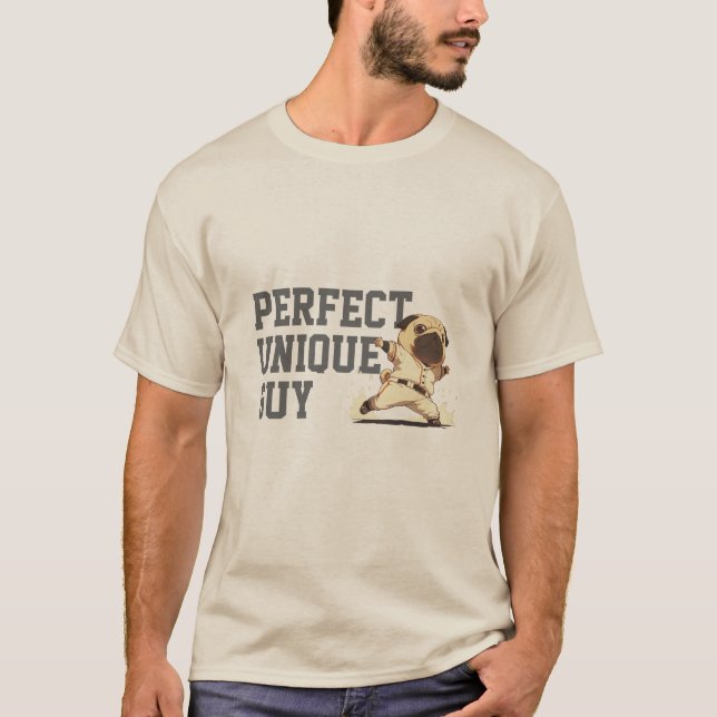 PERFECT UNIQUE GUY Clever PUG Acronym Baseball T-Shirt (Vorderseite)