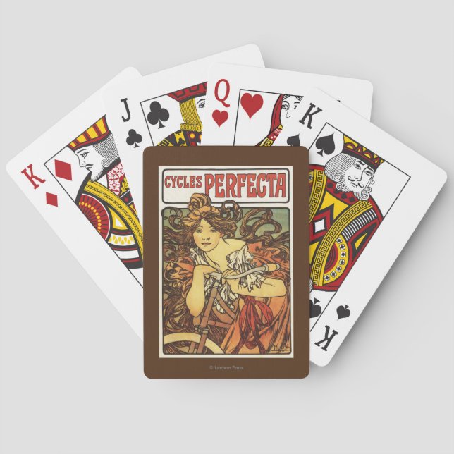 Perfecta mit Frauenwerbeposter Spielkarten (Rückseite)