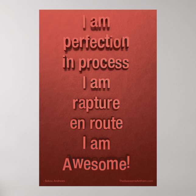 "PERFECTION" Phantastisches Plakat (Vertrauen) (Vorne)