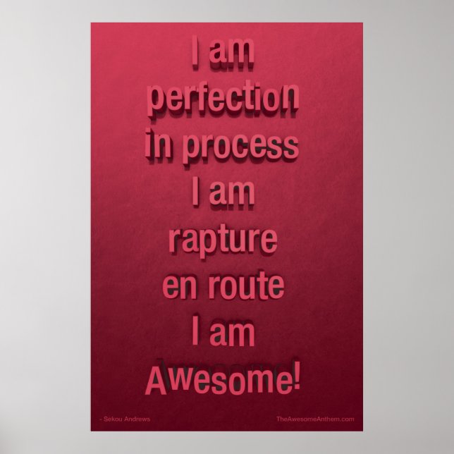 "PERFECTION" Phantastisches Plakat (Vertrauen) (Vorne)