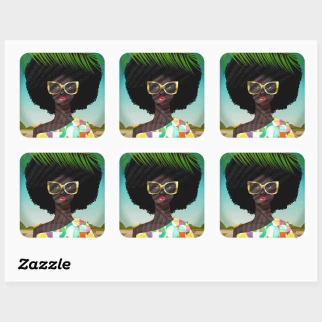 Perfectly Palm Springs Quadratischer Aufkleber (Blatt)