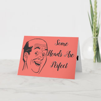 Perfekt 50. Geburtstag Retro Bald Man Head Coral Karte