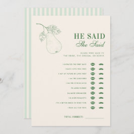 Perfekt Birne sagte er sagte, sie sagte Brautparty Einladung