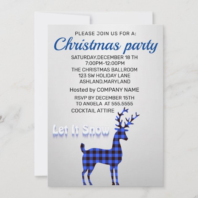 Perfekt, elegant, SilverBlue Shine Weihnachten Einladung (Vorderseite)