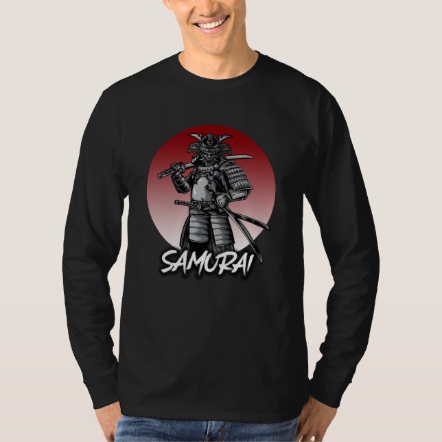 Perfekt geehrter Samurai Retro - Schwarz und Weiß T-Shirt (Vorderseite)