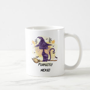 Perfekt gekickt - Schwarze Hexenkatze Kaffeetasse