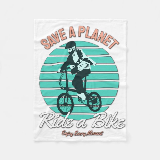 Perfekt Gift for Bicycle Lover - Save a Planet Fleecedecke (Vorderseite)