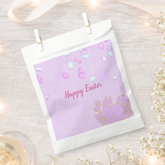 Perfekt glückliche Ostern, rosa Eier Geschenktütchen (Ausgeschnitten)