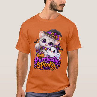 Perfekt gruselige Halloween-Katzen-Dunkel-T-Shirt T-Shirt