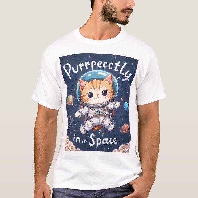 Perfekt im Weltraumkatze-T - Shirt Kawaii Astronau (Vorderseite)