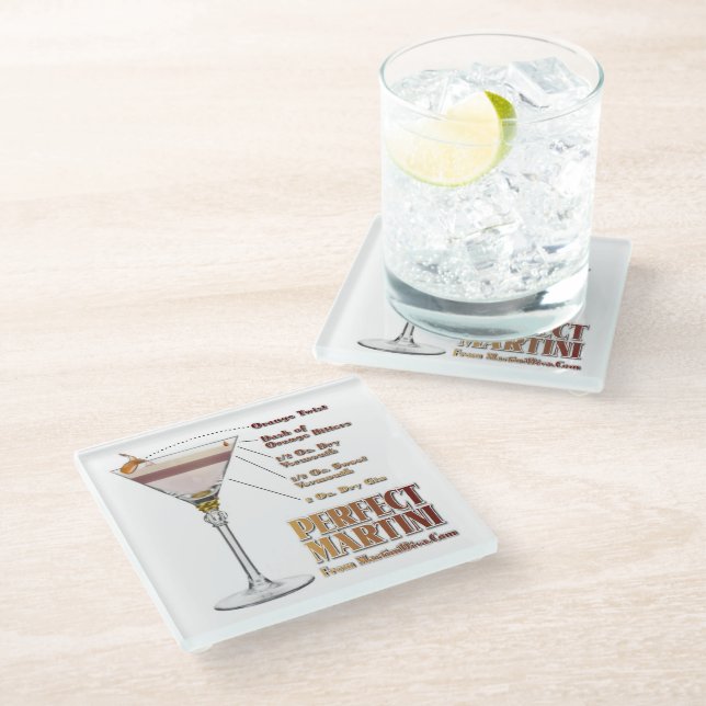 Perfekt Martini Cocktail Rezept: Glasuntersetzer (Schrägansicht)