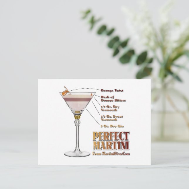 Perfekt Martini Cocktail Rezept: Postkarte (Stehend Vorderseite)