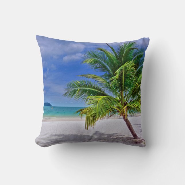Perfekt Palm Tree Tropical Island Beach Kissen (Vorderseite)