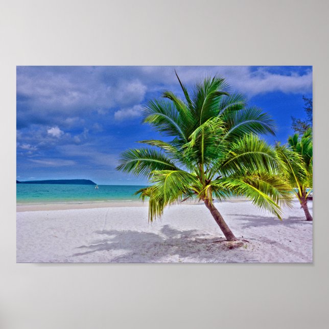 Perfekt Palm Tree Tropical Island Beach Poster (Vorne)