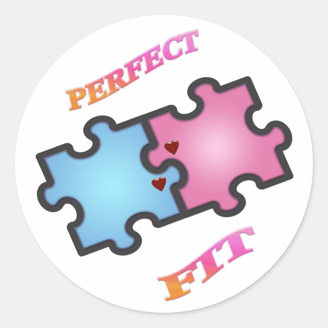 Perfekt passende Puzzle-Sticker Runder Aufkleber (Vorderseite)