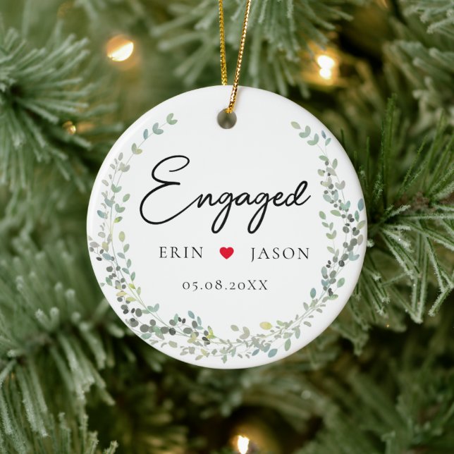 Perfekt passt! Elegant, Simpel, Kranz Keramik Ornament (Baum)